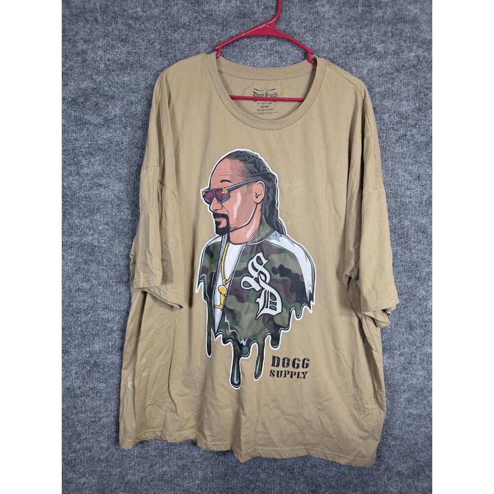 Dogg Supply Shirt Mens 2XL Tan Graphic Camo SD Drip Streetwear Rap Tee Hip Hop